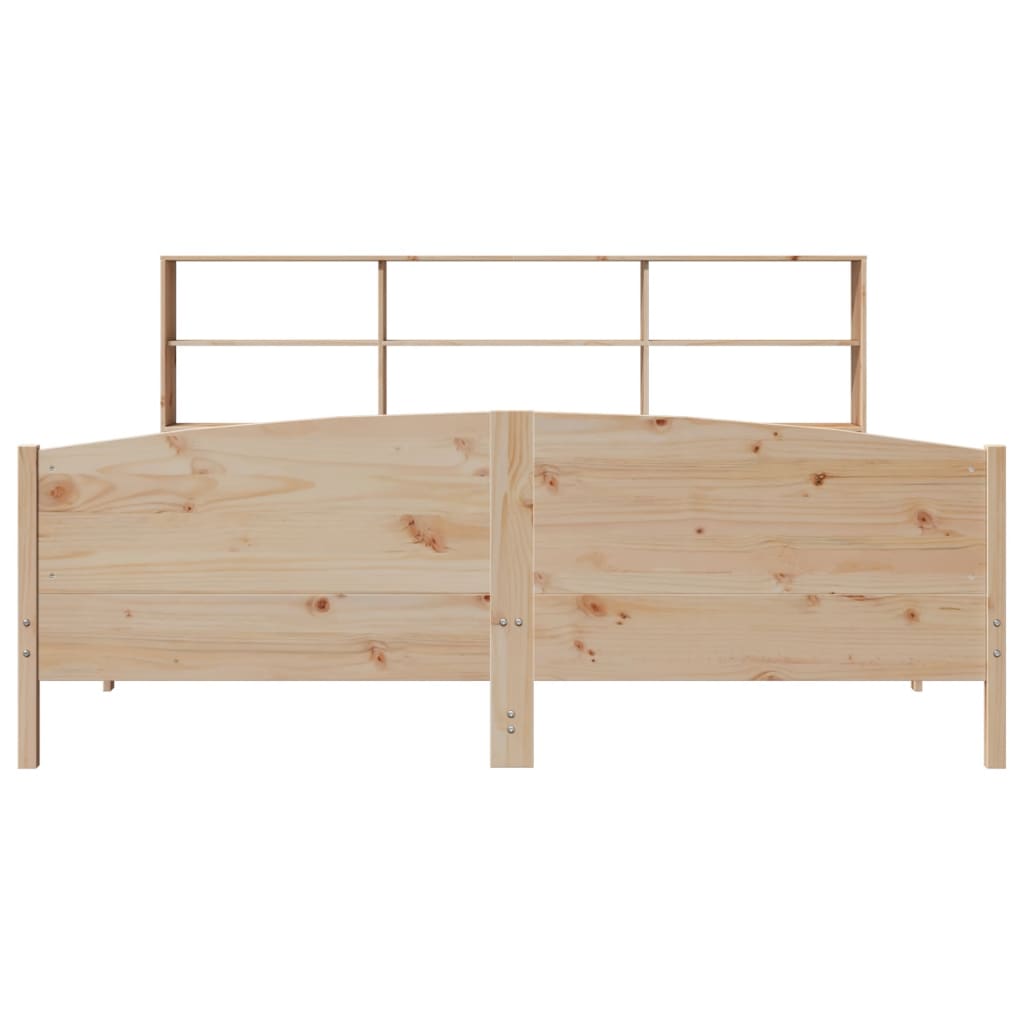Seng med bokhylle uten madrass 180x200 cm heltre furu