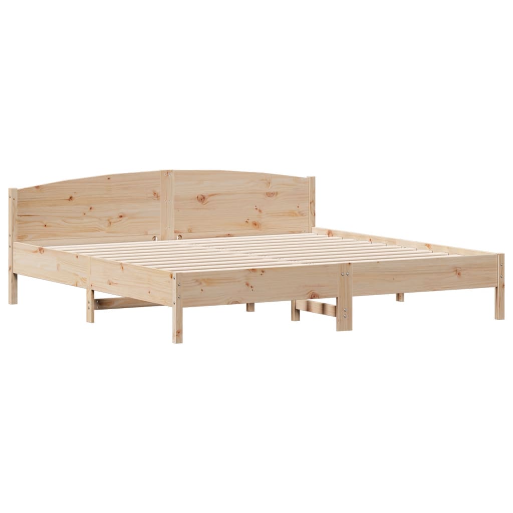 Seng med bokhylle uten madrass 180x200 cm heltre furu