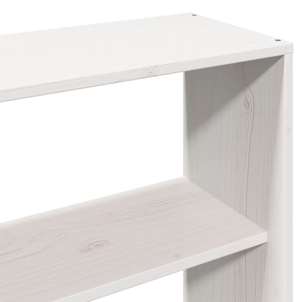 Seng med bokhylle uten madrass hvit 180x200 cm heltre furu