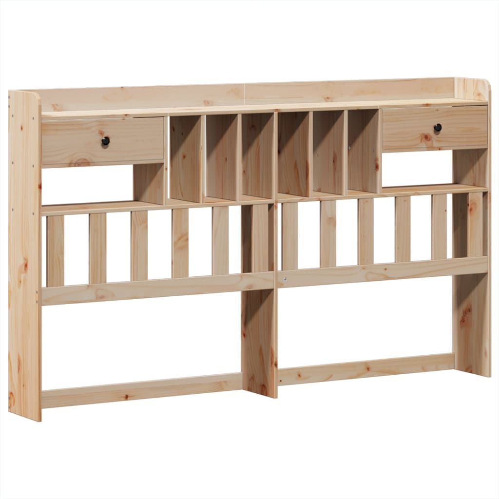 Seng med bokhylle uten madrass 180x200 cm heltre furu