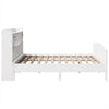 Seng med bokhylle uten madrass hvit 180x200 cm heltre furu