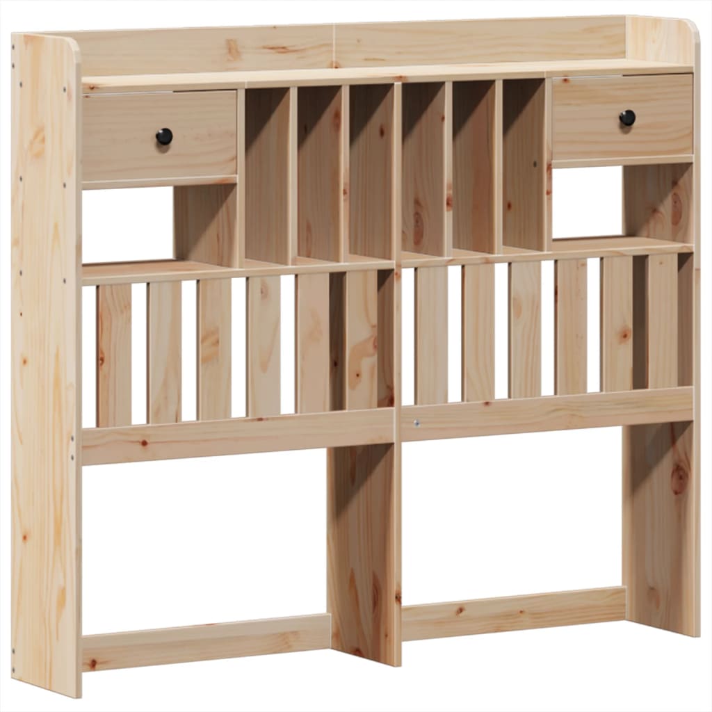 Seng med bokhylle uten madrass 135x190 cm heltre furu