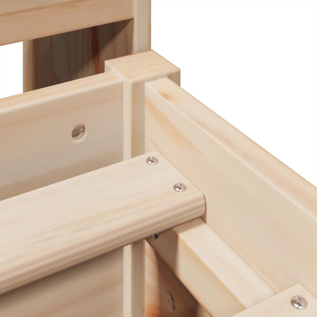 Seng med bokhylle uten madrass 135x190 cm heltre furu