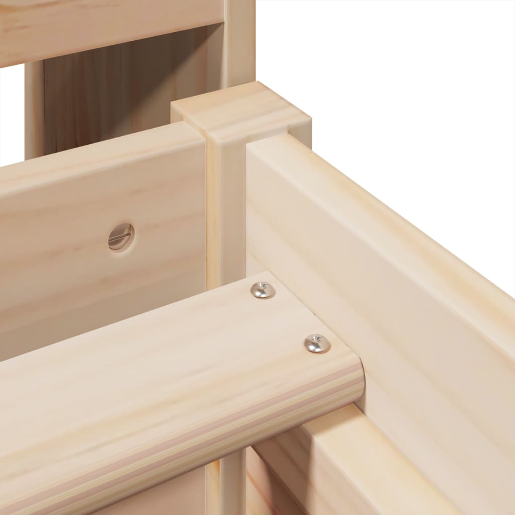 Seng med bokhylle uten madrass 100x200 cm heltre furu