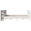 Seng med bokhylle uten madrass hvit 135x190 cm heltre furu