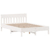 Seng med bokhylle uten madrass hvit 135x190 cm heltre furu