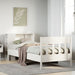 Seng med bokhylle uten madrass hvit 75x190 cm heltre furu