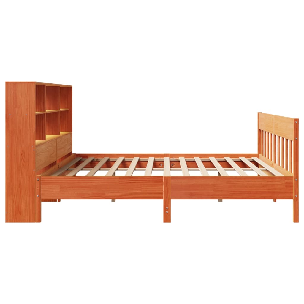 Sengeramme uten madrass voksbrun 200x200 cm heltre furu