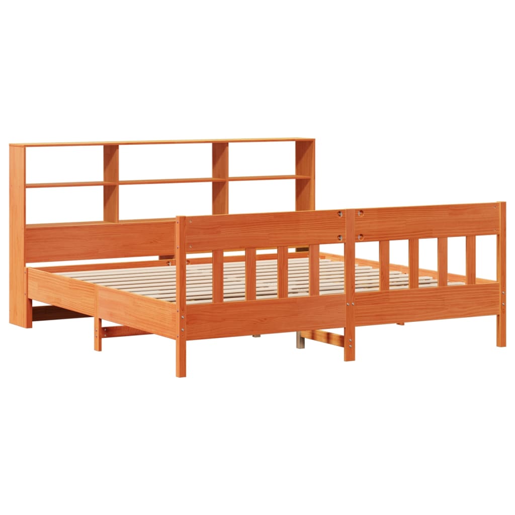 Sengeramme uten madrass voksbrun 180x200 cm heltre furu