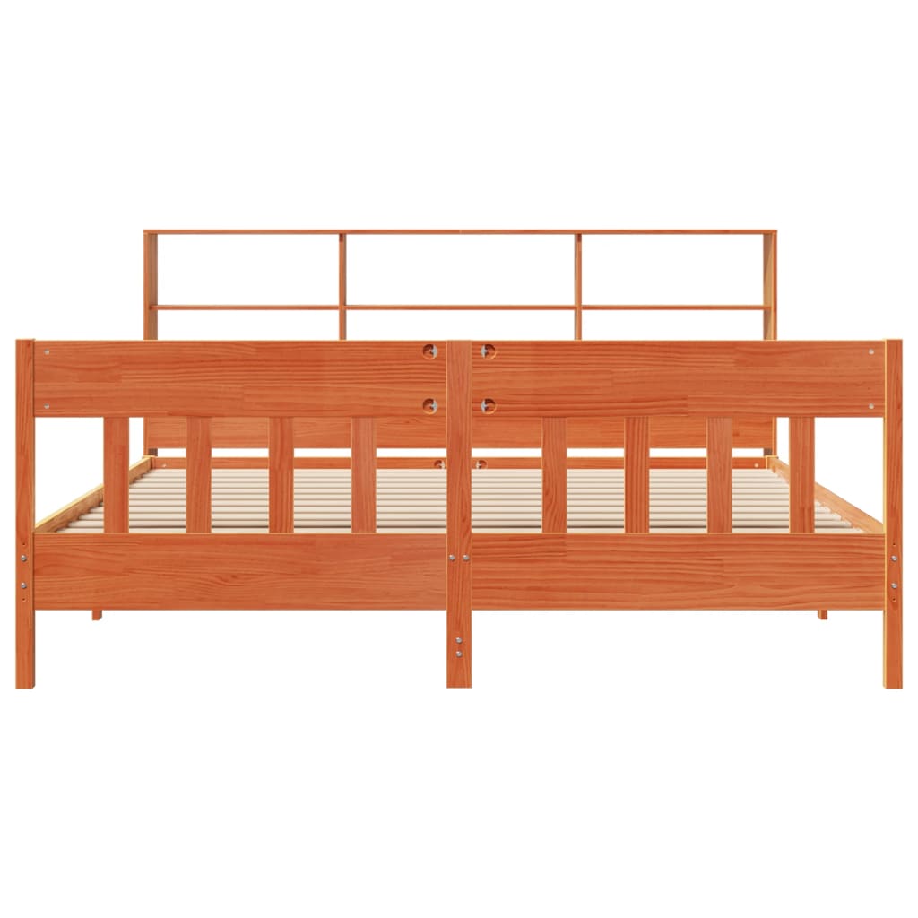 Sengeramme uten madrass voksbrun 180x200 cm heltre furu