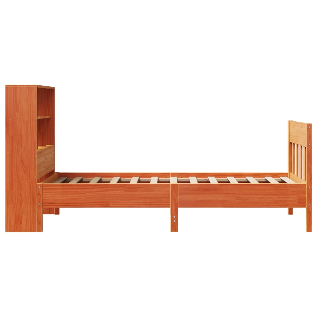 Sengeramme uten madrass voksbrun 100x200 cm heltre furu