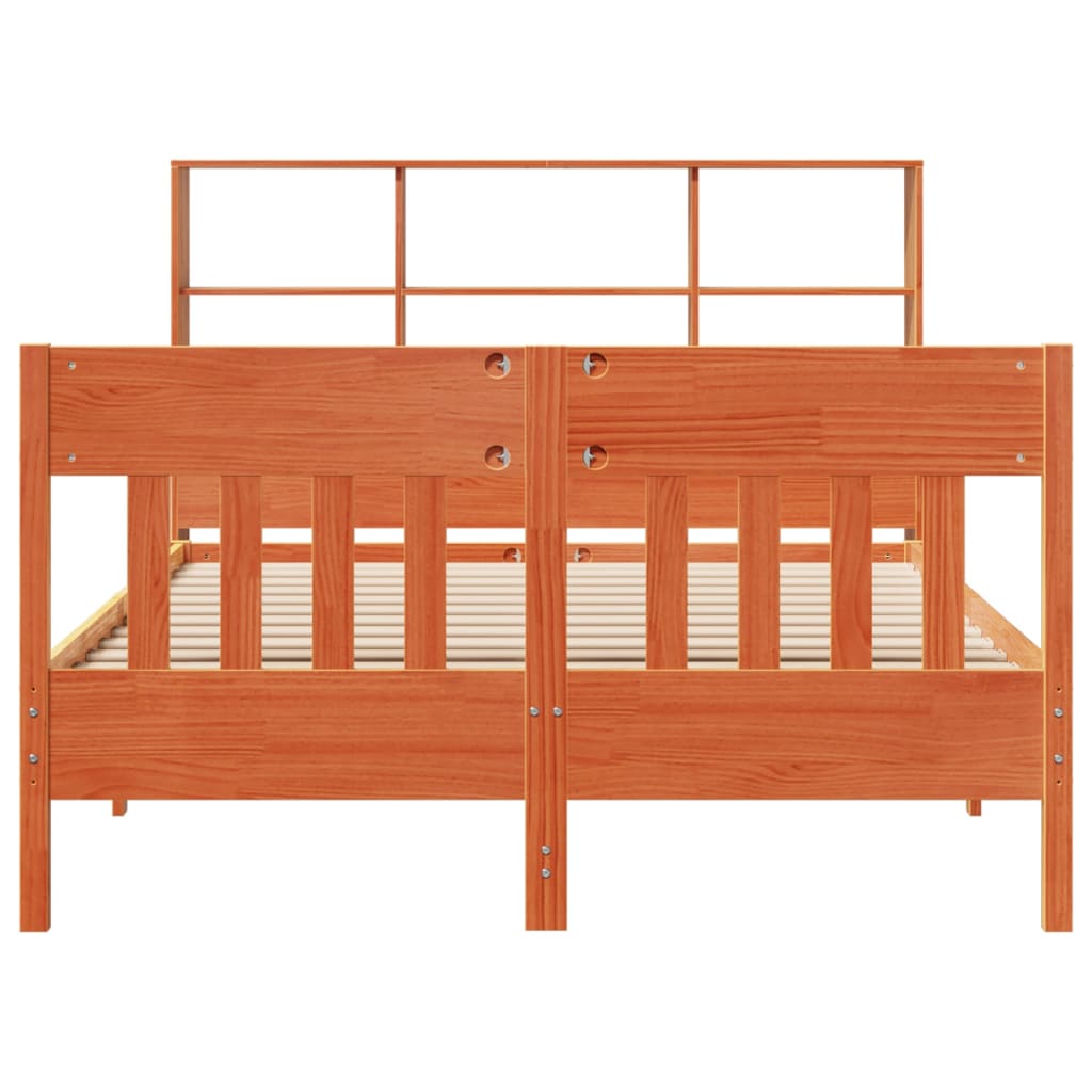 Sengeramme uten madrass voksbrun 140x190 cm heltre furu