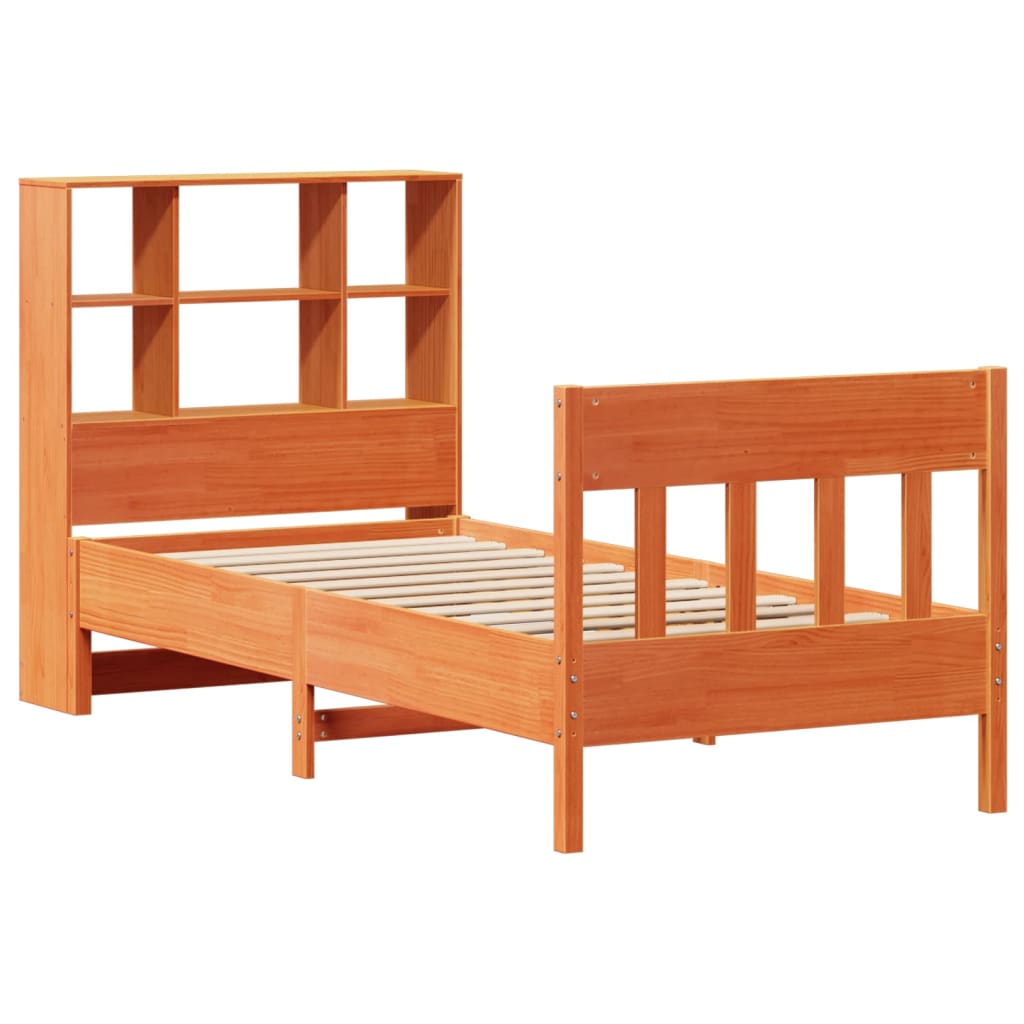 Sengeramme uten madrass voksbrun 75x190 cm heltre furu