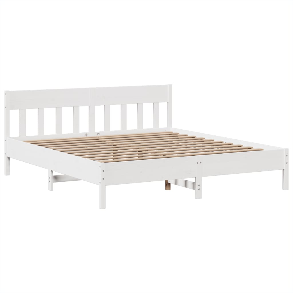 Sengeramme uten madrass hvit 180x200 cm heltre furu
