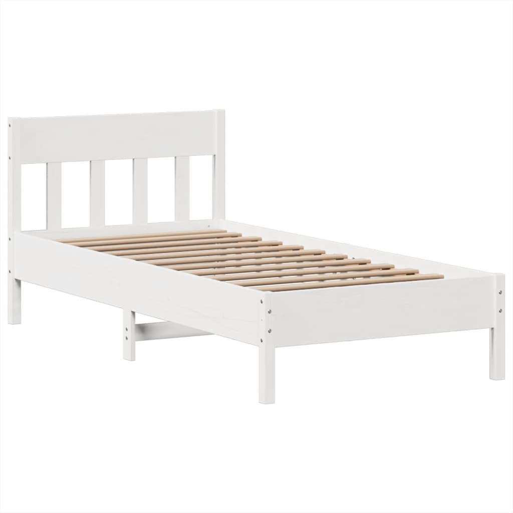 Sengeramme uten madrass hvit 90x200 cm heltre furu