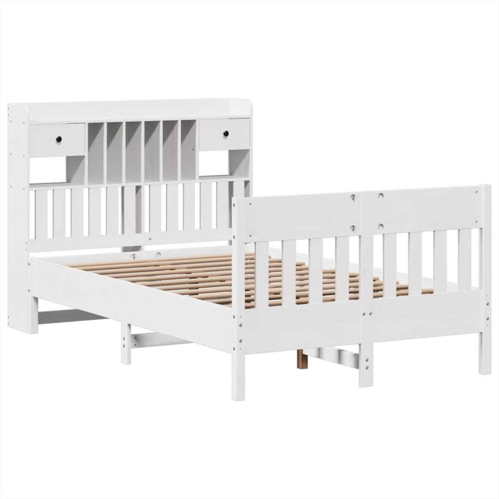 Sengeramme uten madrass hvit 135x190 cm heltre furu