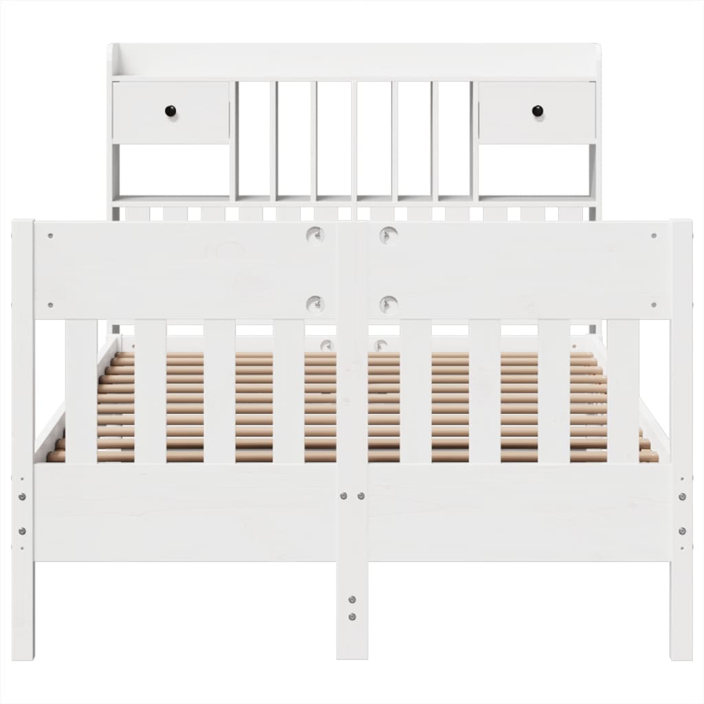 Sengeramme uten madrass hvit 135x190 cm heltre furu