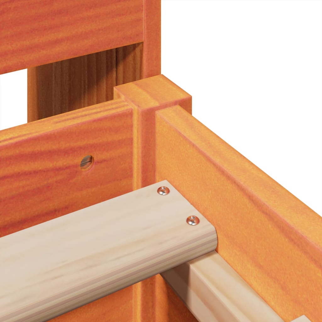 Sengeramme uten madrass brun 135x190 cm heltre furu