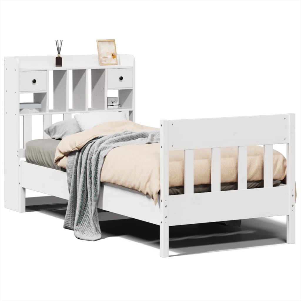 Sengeramme uten madrass hvit 90x190 cm heltre furu