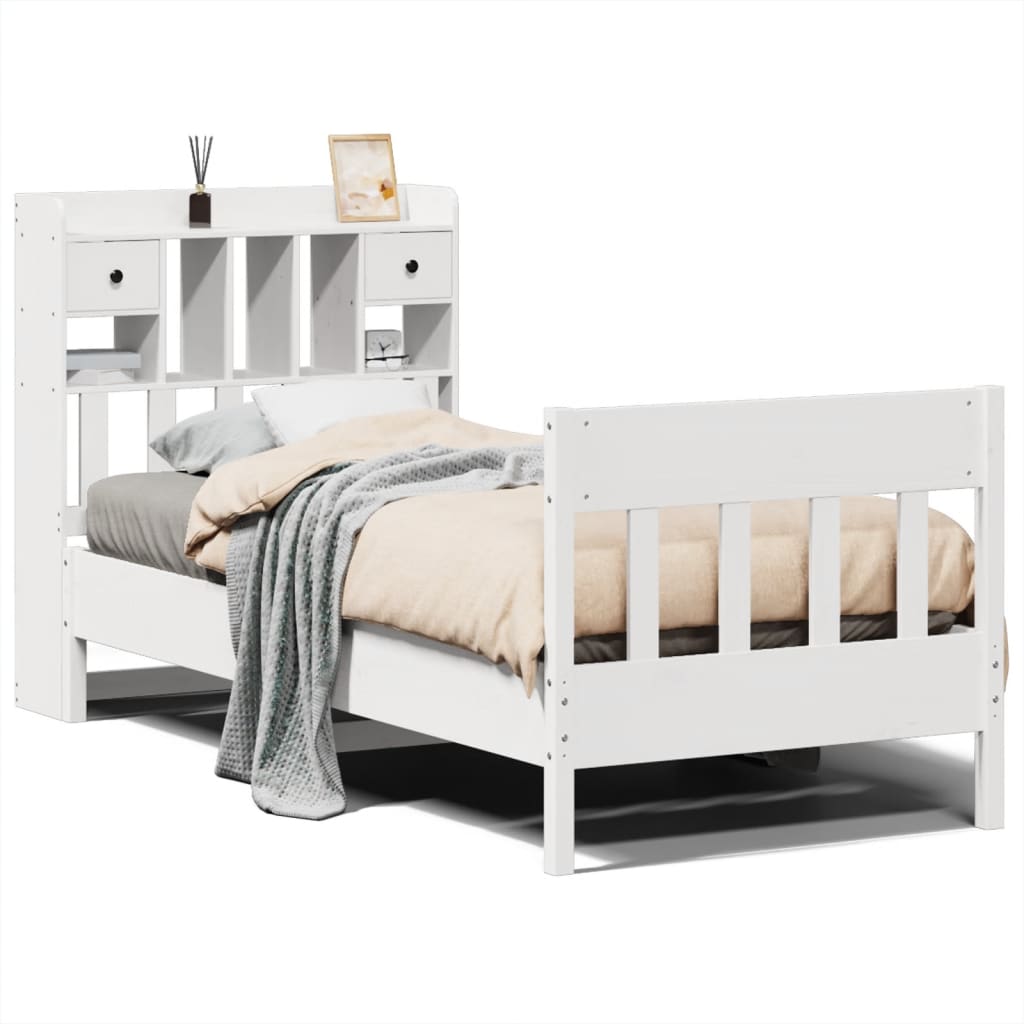 Sengeramme uten madrass hvit 75x190 cm heltre furu