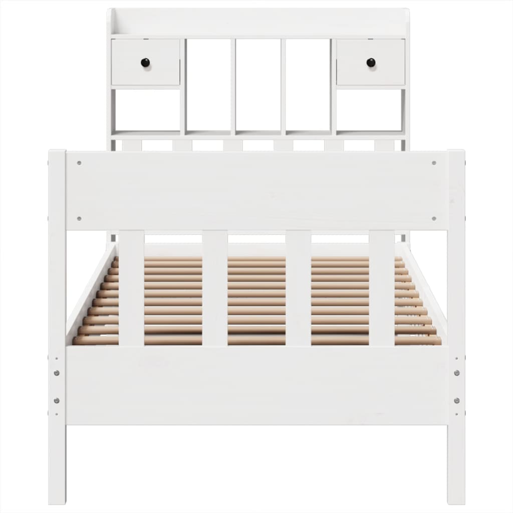 Sengeramme uten madrass hvit 75x190 cm heltre furu