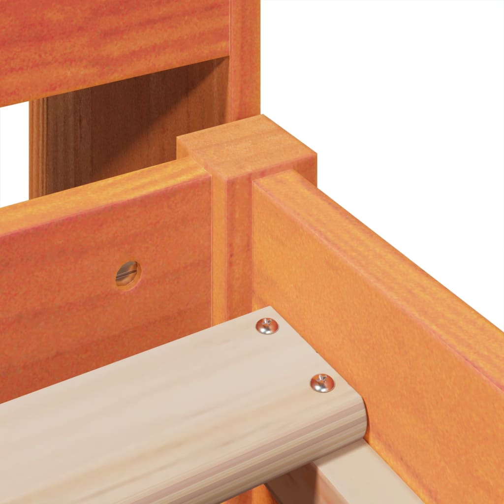 Sengeramme uten madrass voksbrun 75x190 cm heltre furu