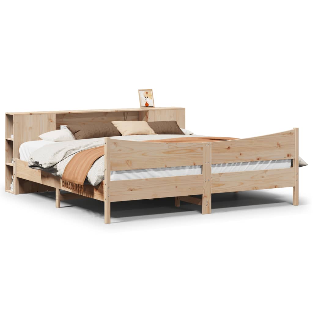 Sengeramme med madrass 200x200 cm heltre furu