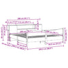 Sengeramme med madrass 200x200 cm heltre furu