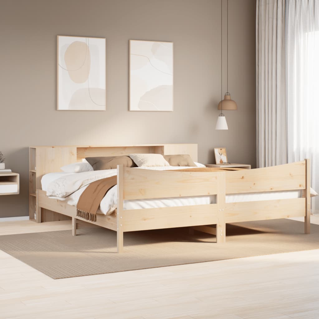 Sengeramme med madrass 200x200 cm heltre furu