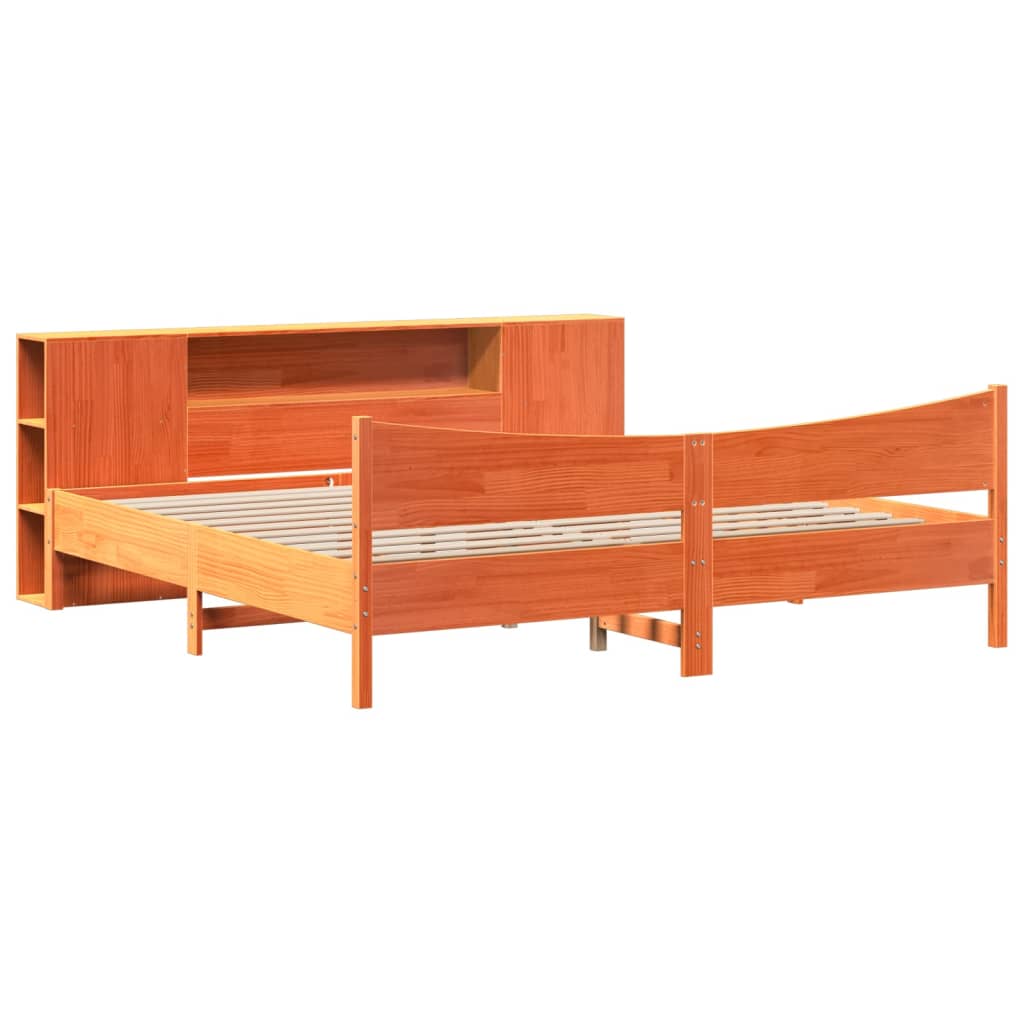 Sengeramme uten madrass voksbrun 200x200 cm heltre furu