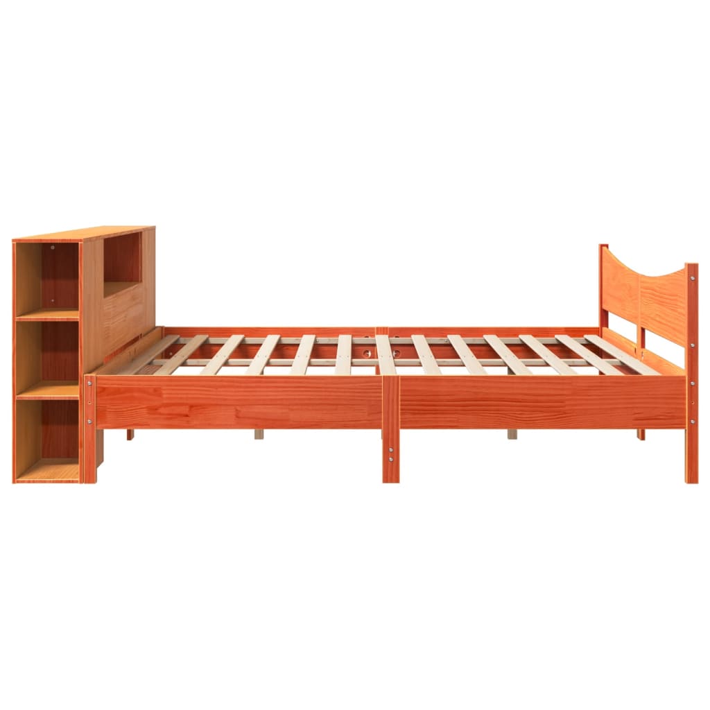 Sengeramme uten madrass voksbrun 200x200 cm heltre furu