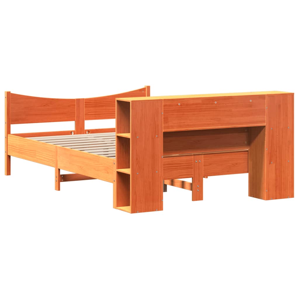 Sengeramme uten madrass voksbrun 140x200 cm heltre furu