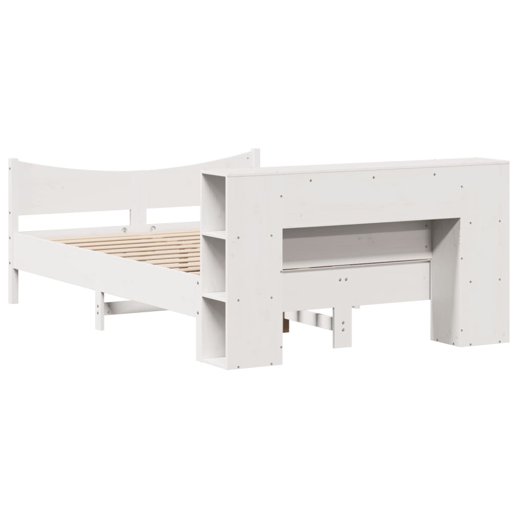 Sengeramme uten madrass hvit 140x190 cm heltre furu