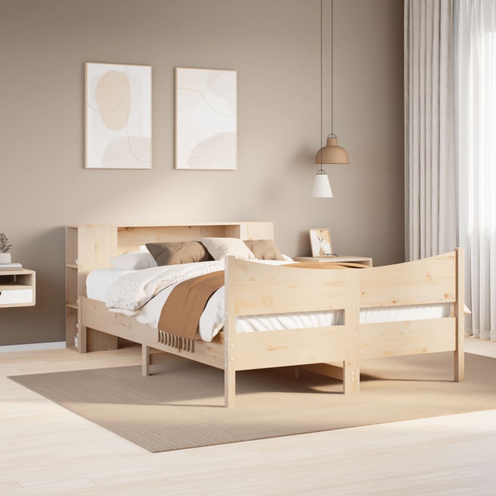Sengeramme uten madrass hvit 135x190 cm heltre furu