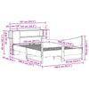 Sengeramme uten madrass hvit 135x190 cm heltre furu