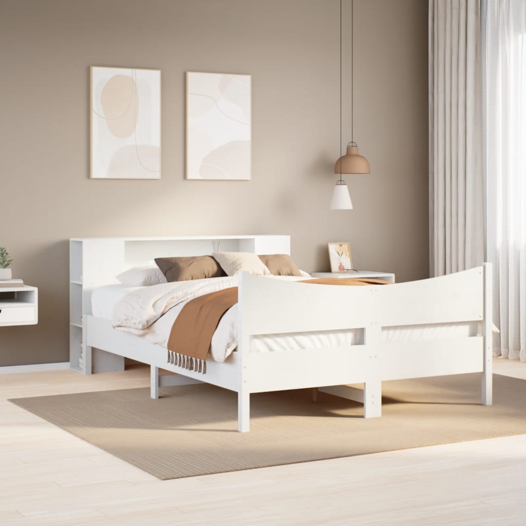 Sengeramme uten madrass hvit 135x190 cm heltre furu