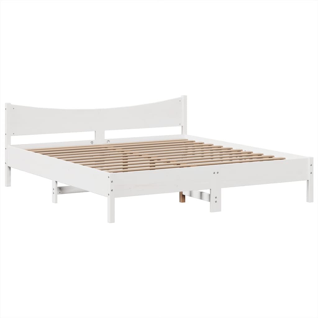Sengeramme uten madrass hvit 180x200 cm heltre furu