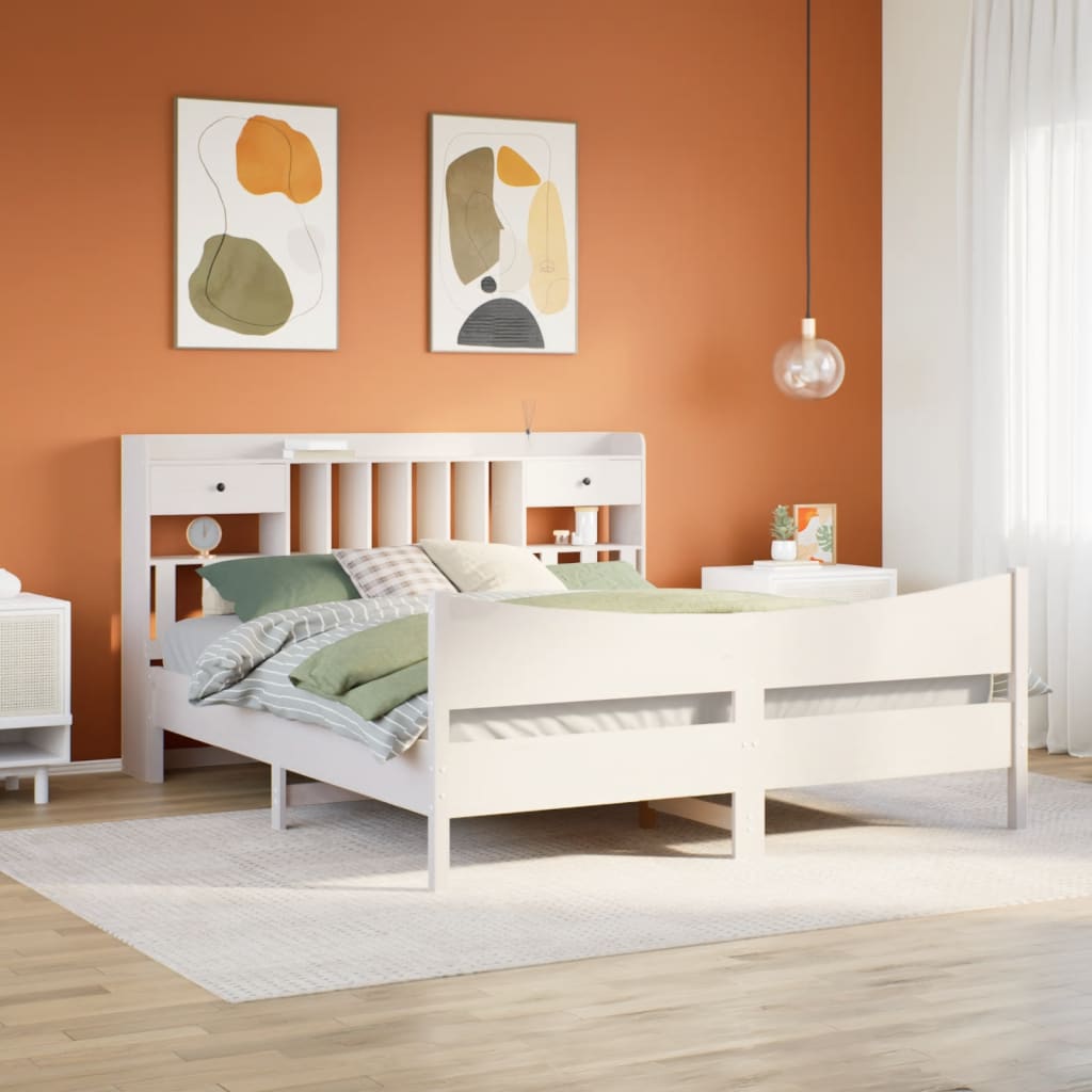Sengeramme uten madrass hvit 180x200 cm heltre furu