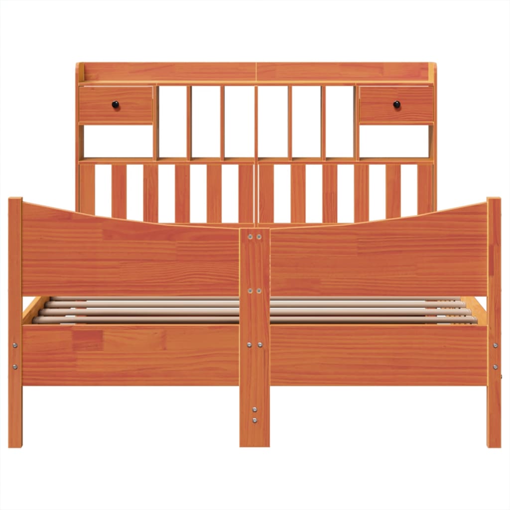 Sengeramme uten madrass brun 150x200 cm heltre furu