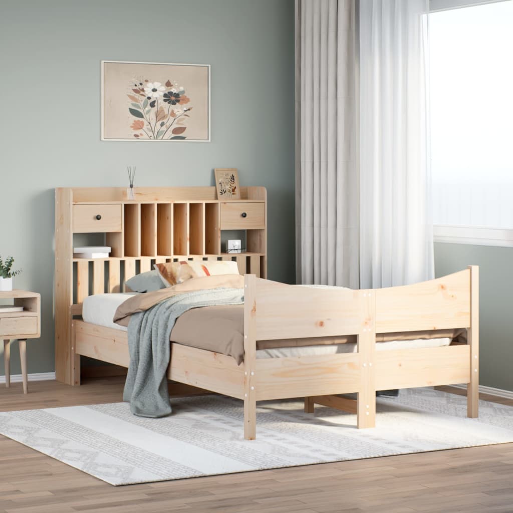 Sengeramme uten madrass hvit 135x190 cm heltre furu