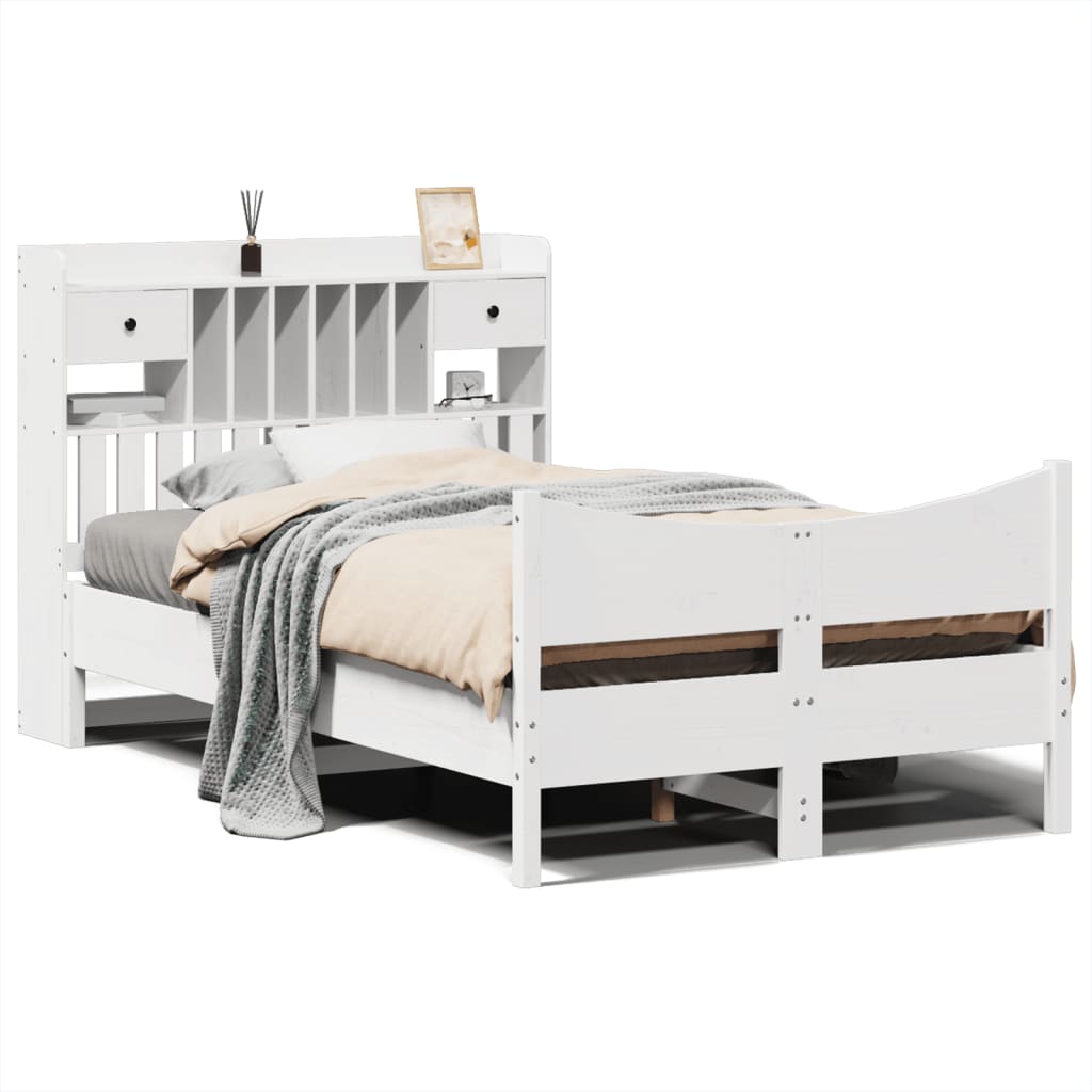 Sengeramme uten madrass hvit 135x190 cm heltre furu