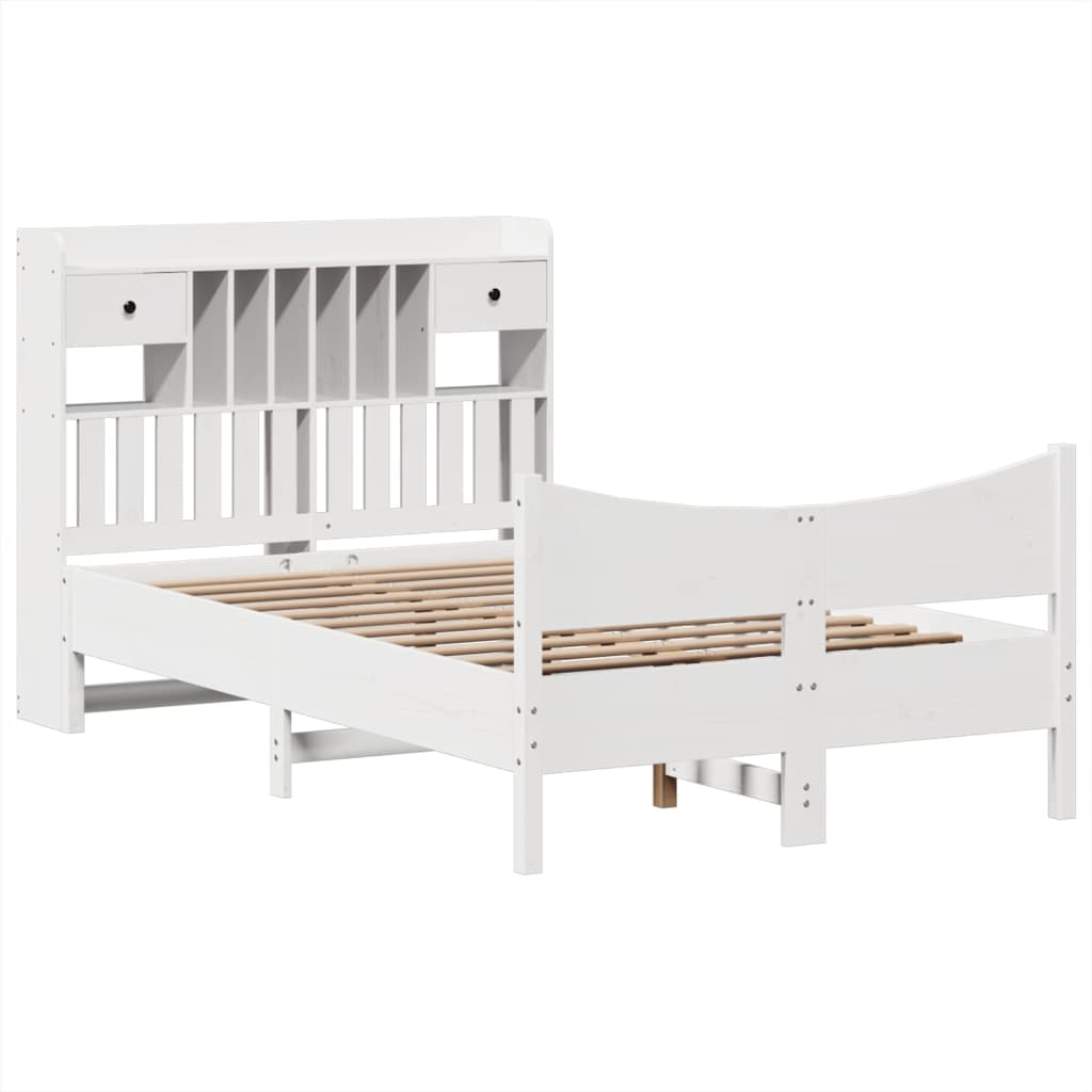 Sengeramme uten madrass hvit 135x190 cm heltre furu