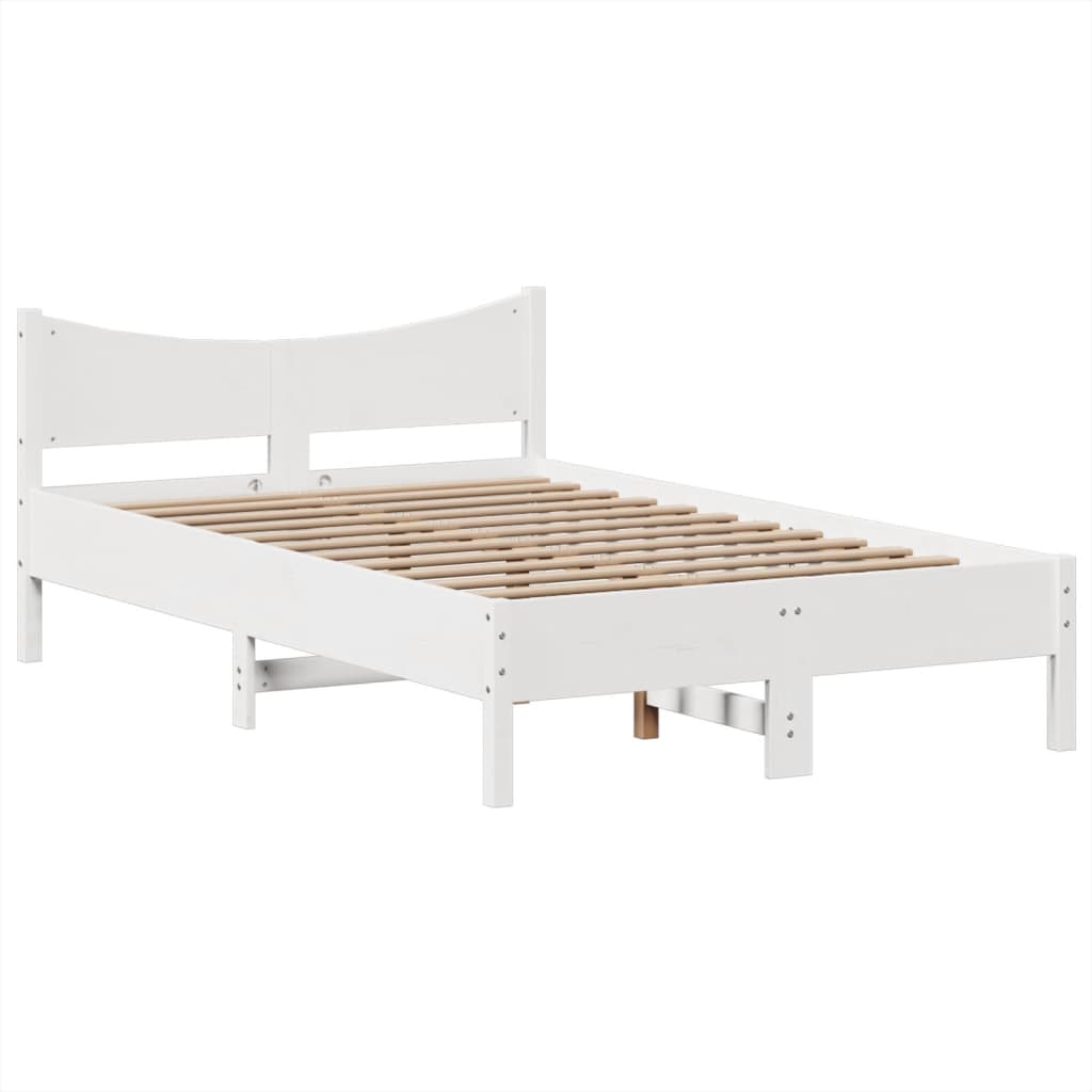 Sengeramme uten madrass hvit 135x190 cm heltre furu