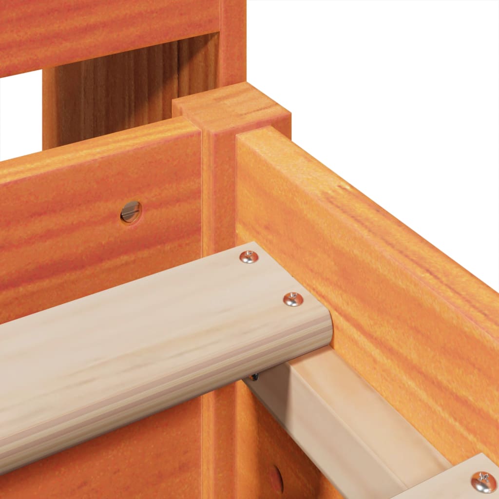 Sengeramme uten madrass brun 135x190 cm heltre furu