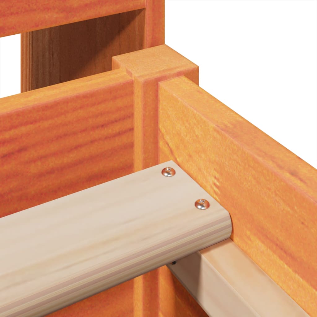 Sengeramme uten madrass voksbrun 75x190 cm heltre furu