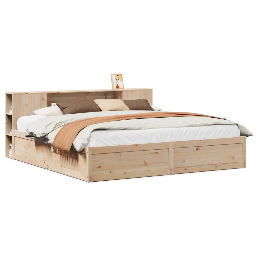 Sengeramme med madrass 200x200 cm heltre furu