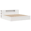 Sengeramme med madrass hvit 200x200 cm heltre furu