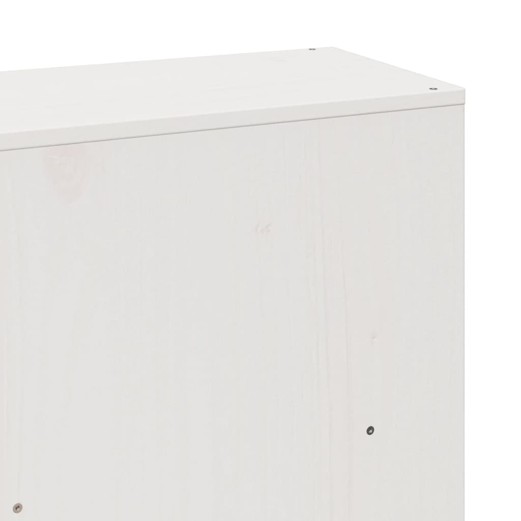 Sengeramme med madrass hvit 200x200 cm heltre furu