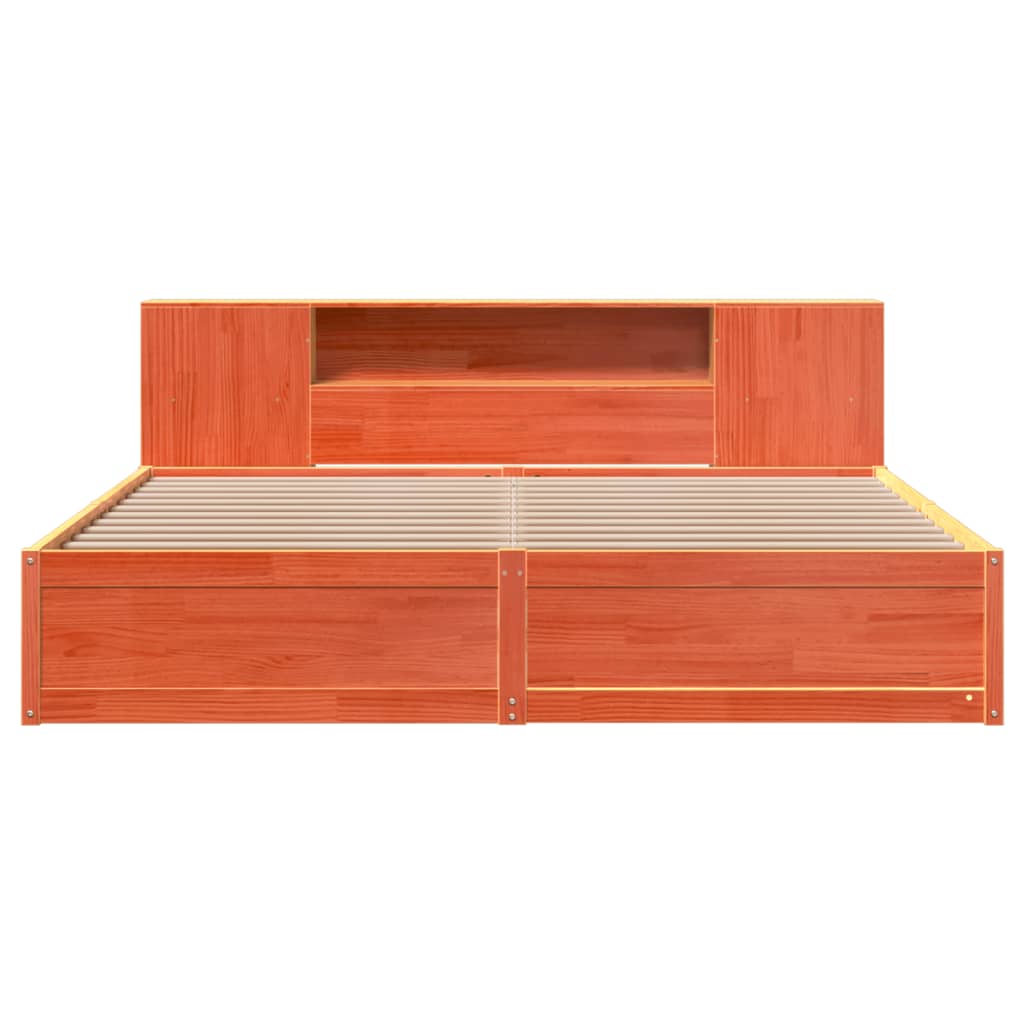 Sengeramme uten madrass voksbrun 200x200 cm heltre furu