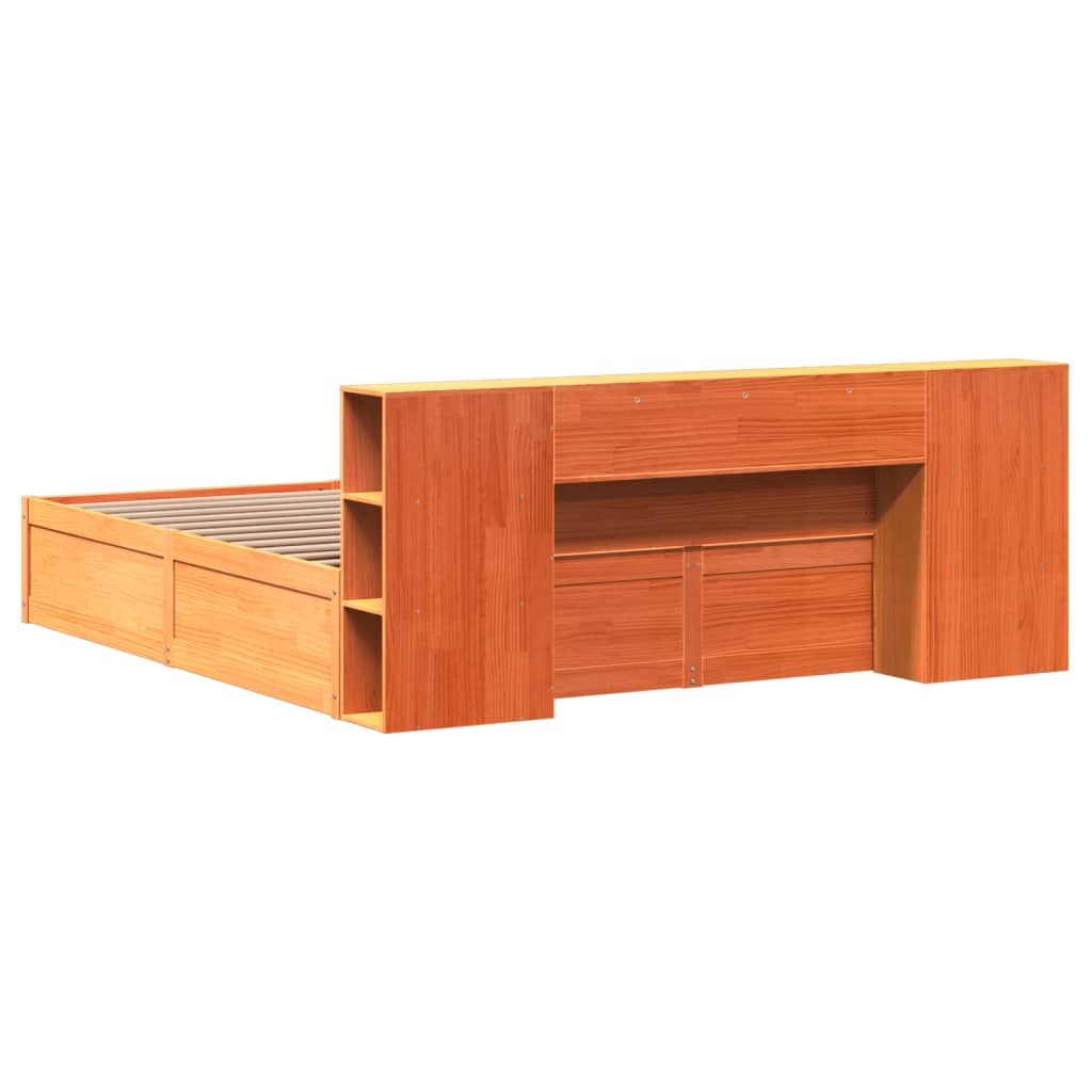 Sengeramme uten madrass voksbrun 200x200 cm heltre furu